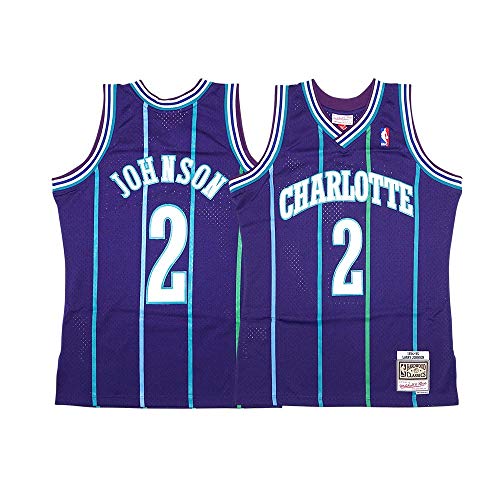 Charlotte Hornets Larry Johnson Swingman 1994 Trikot - Violett - X-Groß von Mitchell & Ness