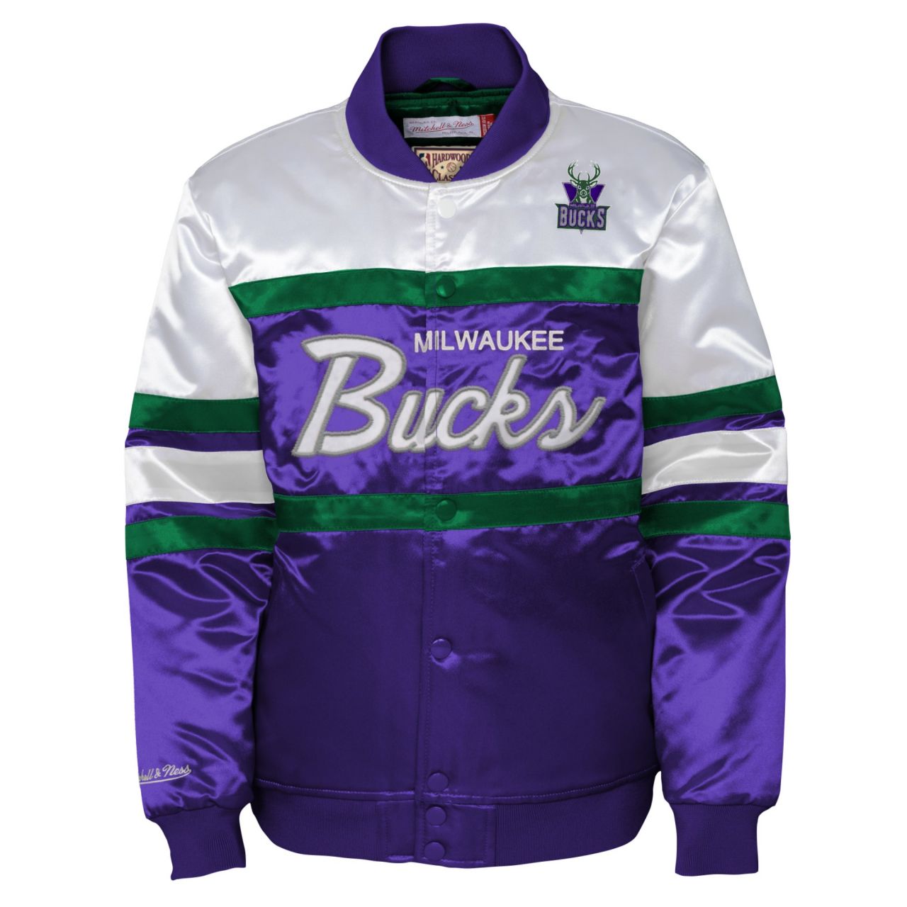 Kinder Heavyweight Satin Jacke - Milwaukee Bucks von Mitchell & Ness