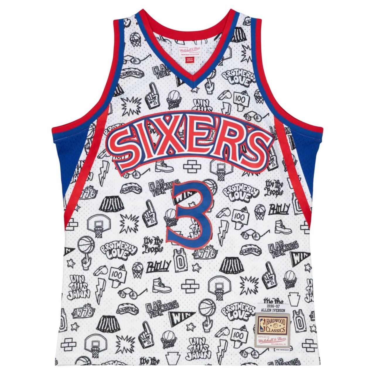 M&N DOODLE Swingman Mesh Jersey Philadelphia 76ers von Mitchell & Ness