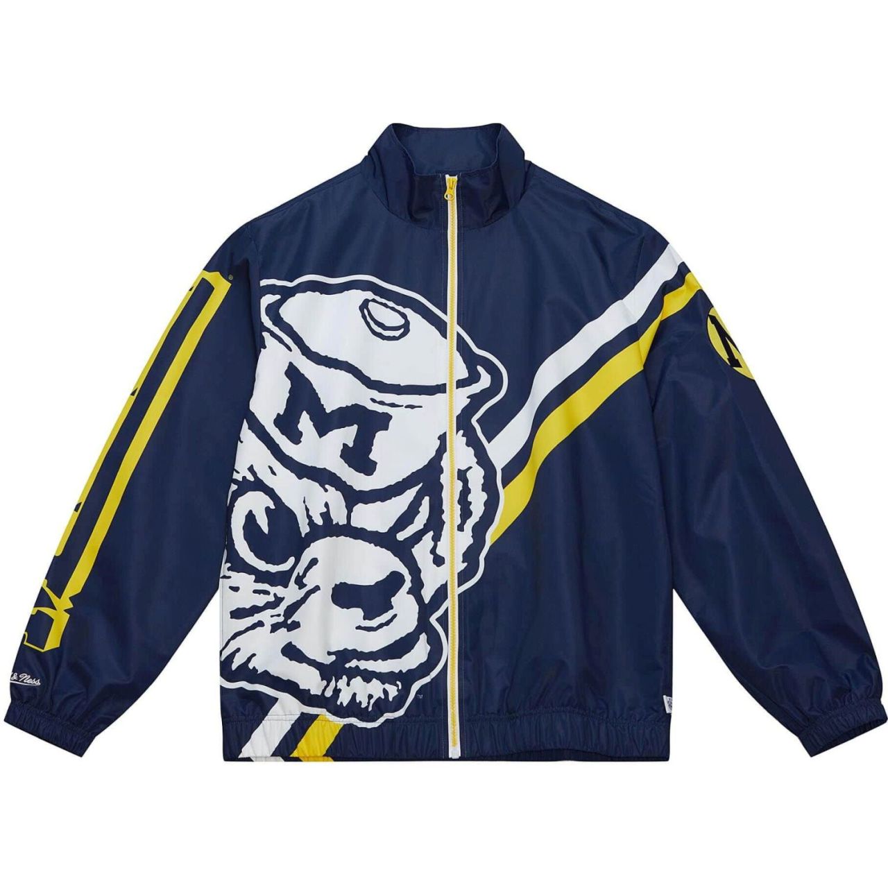 M&N Exploded Logo Warm Up Jacke University of Michigan von Mitchell & Ness