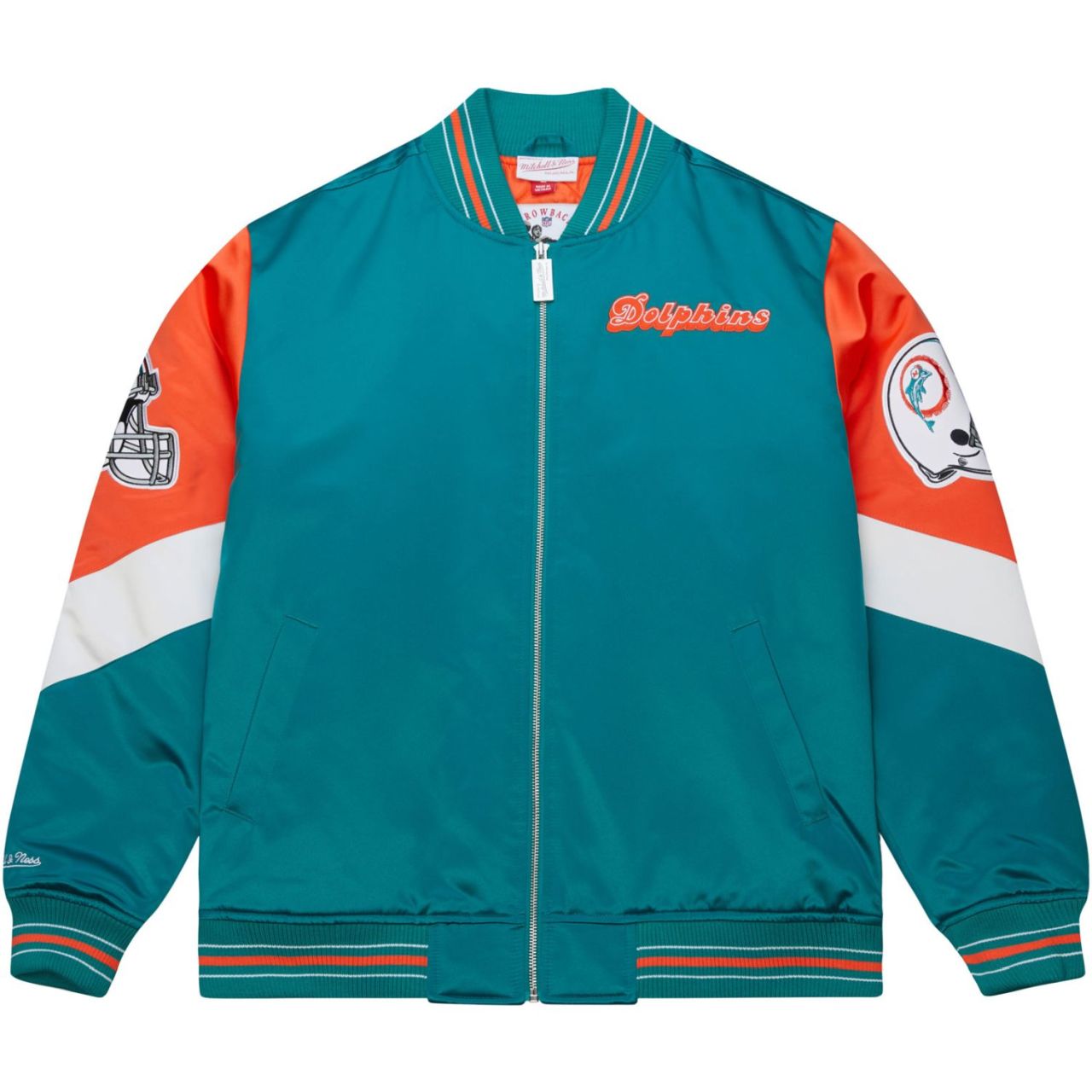 M&N Heavyweight Satin Jacke NFL Miami Dolphins von Mitchell & Ness