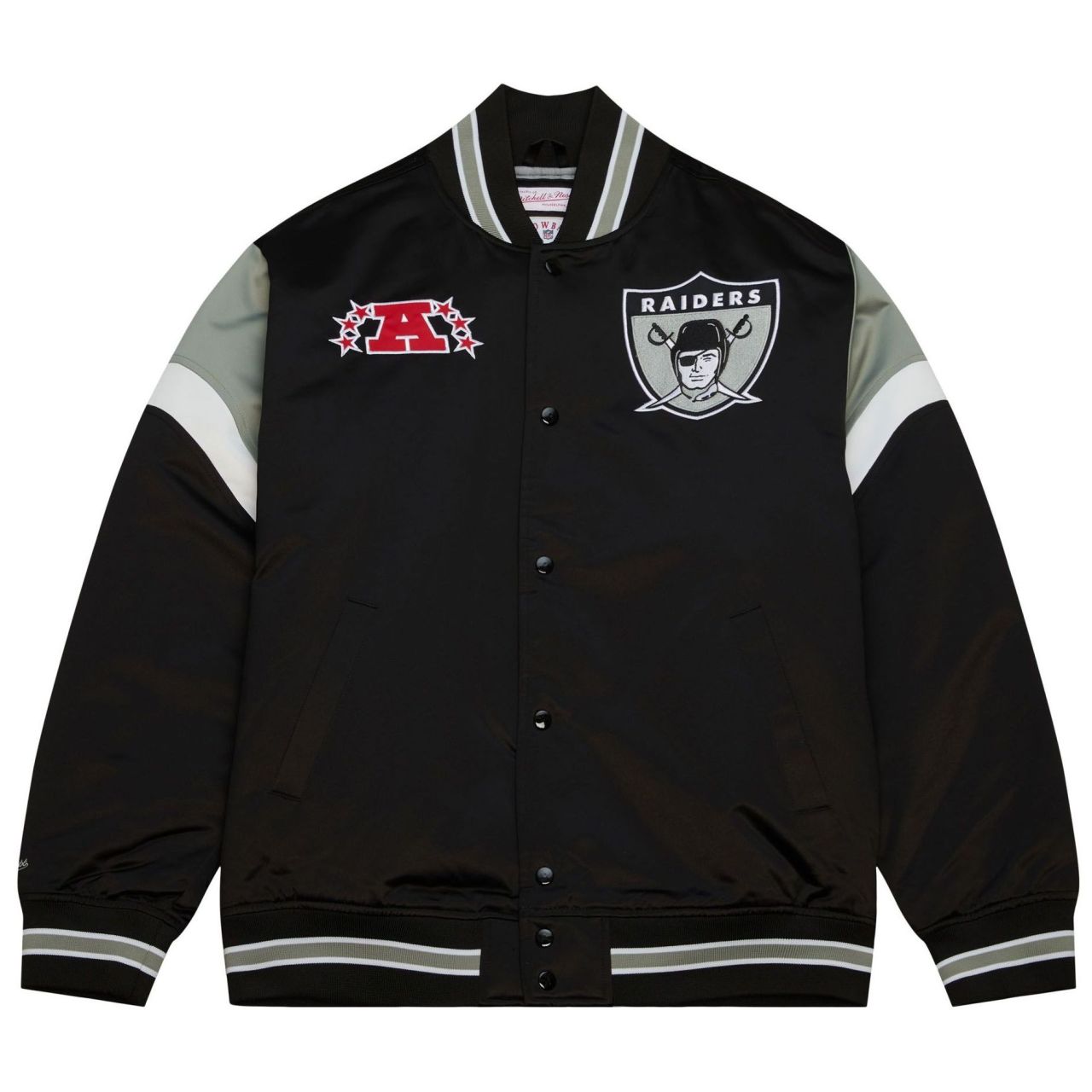 M&N Heavyweight Satin Jacke NFL Oakland Raiders von Mitchell & Ness