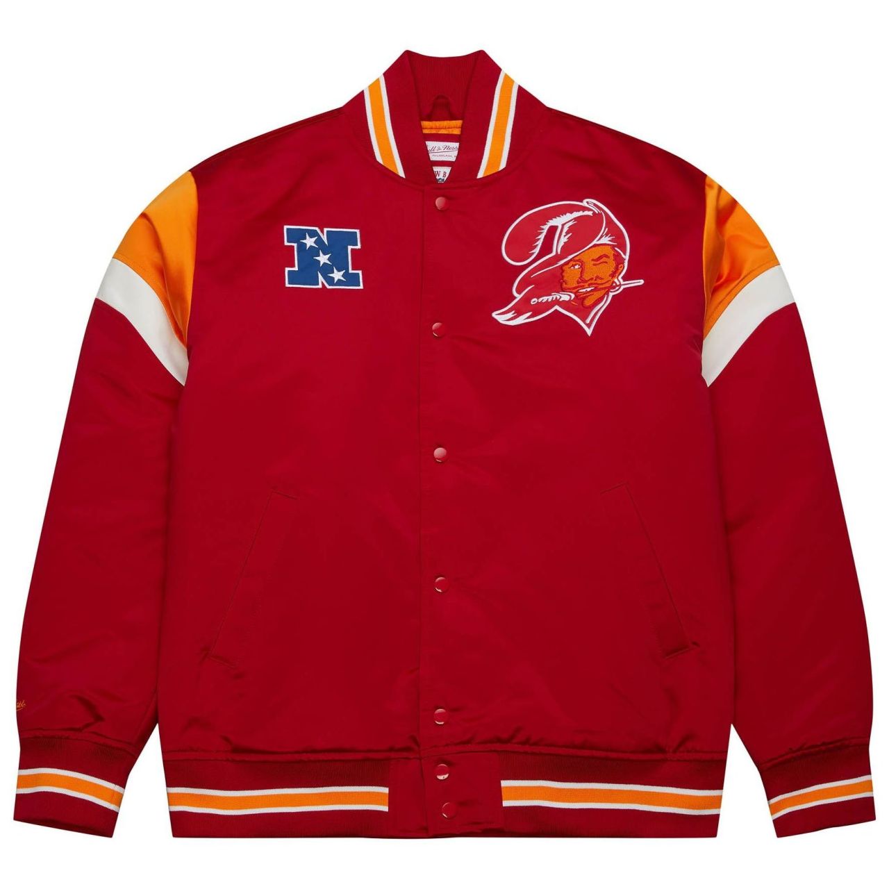 M&N Heavyweight Satin Jacke NFL Tampa Bay Buccaneers von Mitchell & Ness