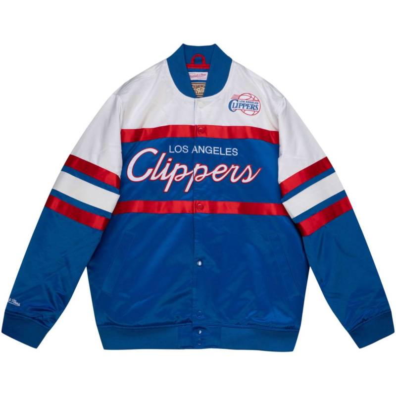 M&N Heavyweight Satin Jacke - SCRIPT Los Angeles Clippers von Mitchell & Ness