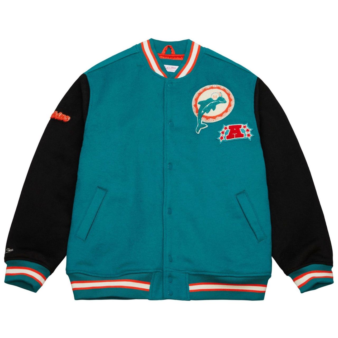 M&N Legacy Varsity Wool Jacke - NFL Miami Dolphins von Mitchell & Ness