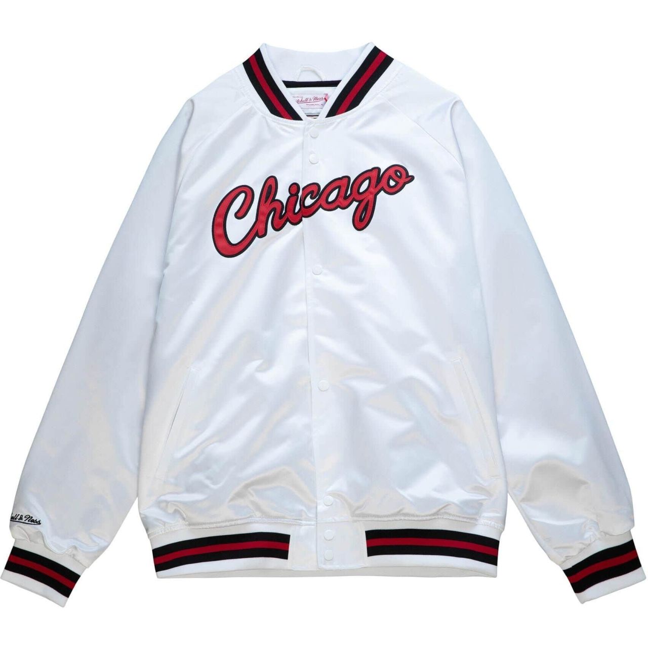 M&N Lightweight Satin Jacke - Chicago Bulls weiß von Mitchell & Ness