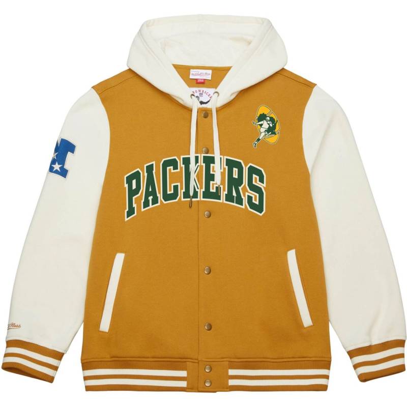 M&N Midweight Hooded Fleece Jacke - Green Bay Packers von Mitchell & Ness