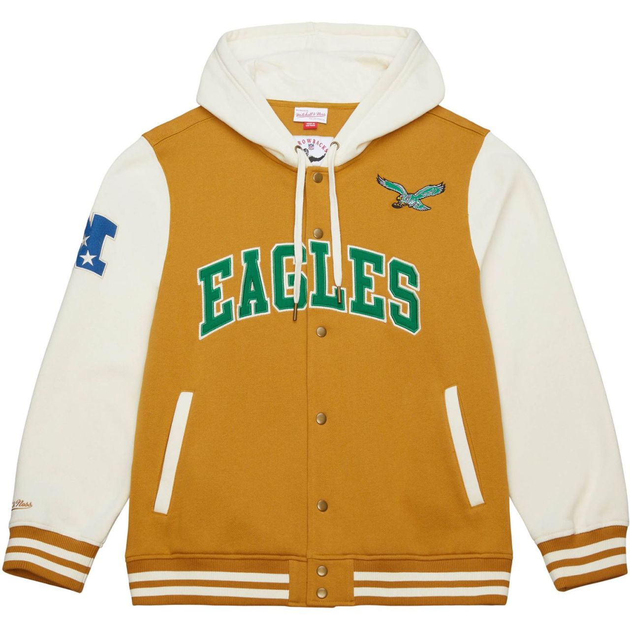 M&N Midweight Hooded Fleece Jacke - Philadelphia Eagles von Mitchell & Ness