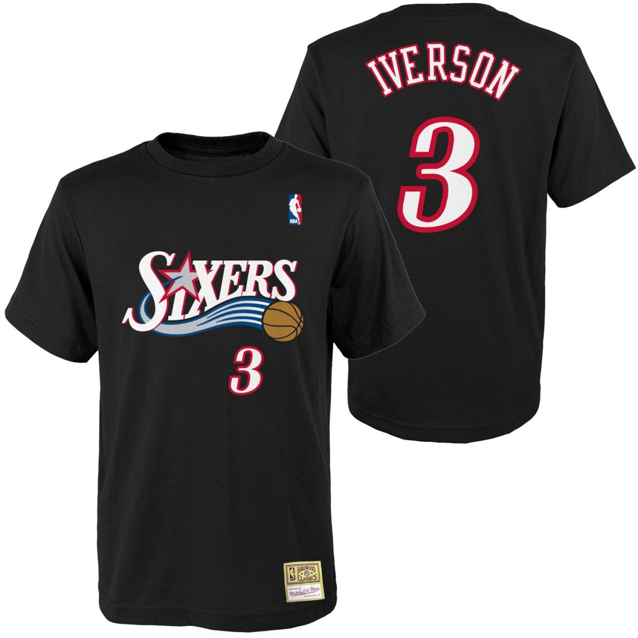 M&N Shirt - Philadelphia 76ers Allen Iverson schwarz von Mitchell & Ness