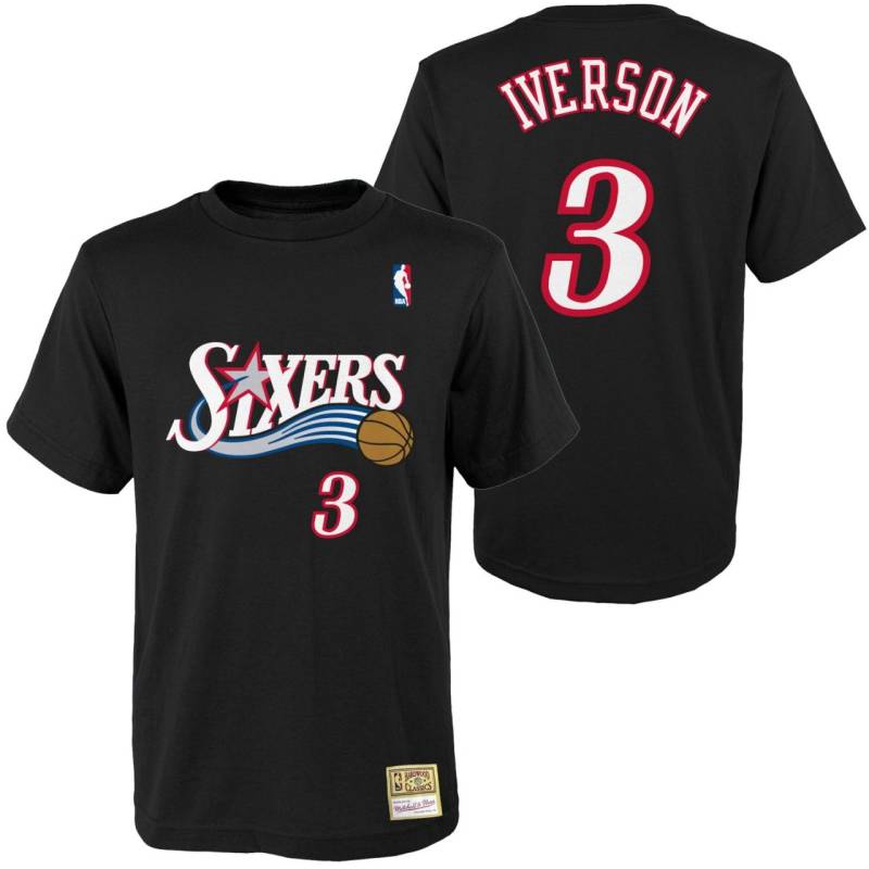 M&N Shirt - Philadelphia 76ers Allen Iverson schwarz von Mitchell & Ness