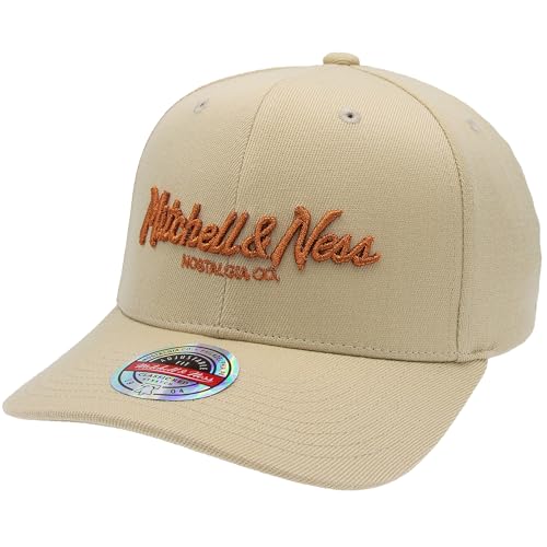 Mitchell & Ness 110 Curved Snapback Metallic Pinscript OB (Khaki/Copper, OneSize) von Mitchell & Ness
