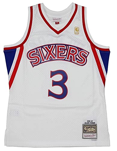 Mitchell & Ness Allen Iverson #3 Philadelphia 76ers NBA Kids Swingman Home Jersey - M von Mitchell & Ness