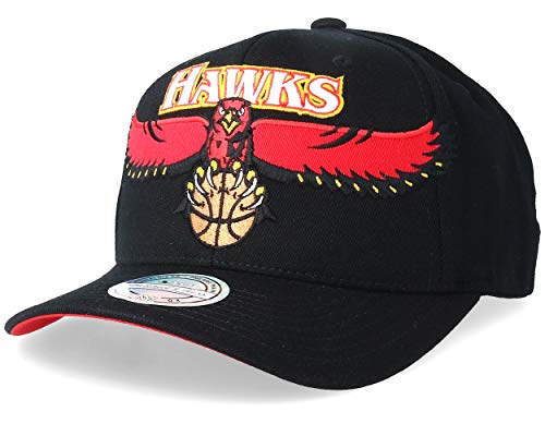 Mitchell & Ness Atlanta Hawks Snapback Cap Jersey Logo - Schwarz - Einstellbar von Mitchell & Ness