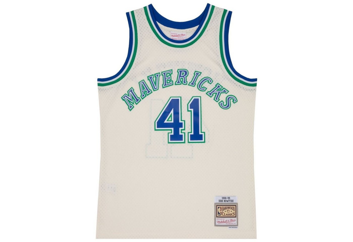 Mitchell & Ness Basketballtrikot Swingman Jersey Dallas Mavericks OFFWHITE Dirk Now von Mitchell & Ness