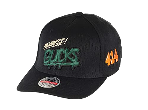 Mitchell & Ness Black HWC Slap Sticker Classic Red Snapback - Milwaukee Bucks von Mitchell & Ness