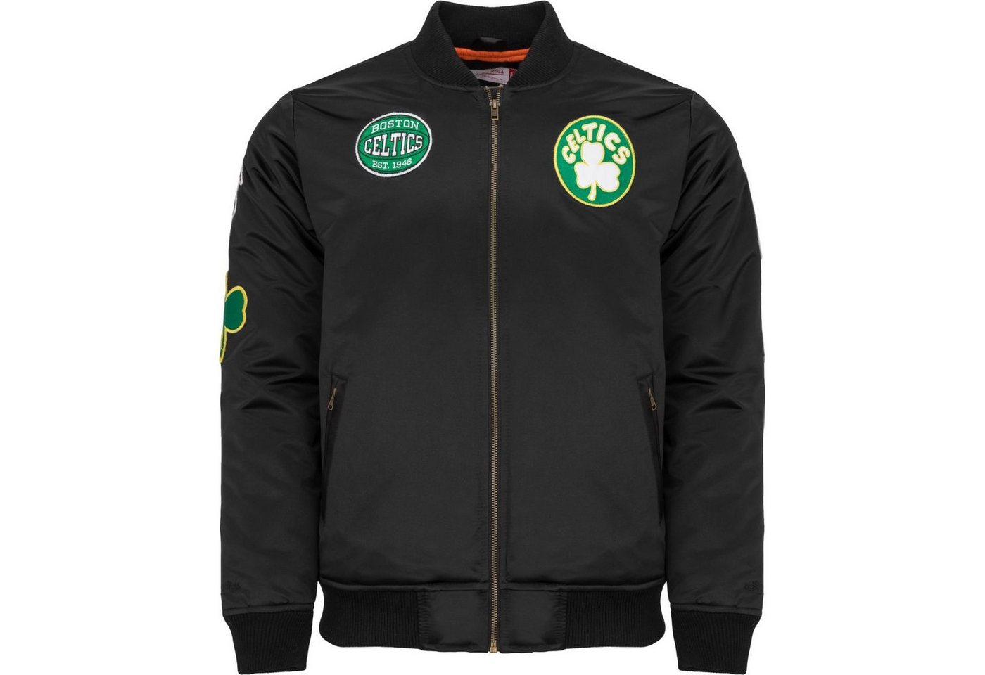 Mitchell & Ness Bomberjacke Satin PATCHES Boston Celtics von Mitchell & Ness