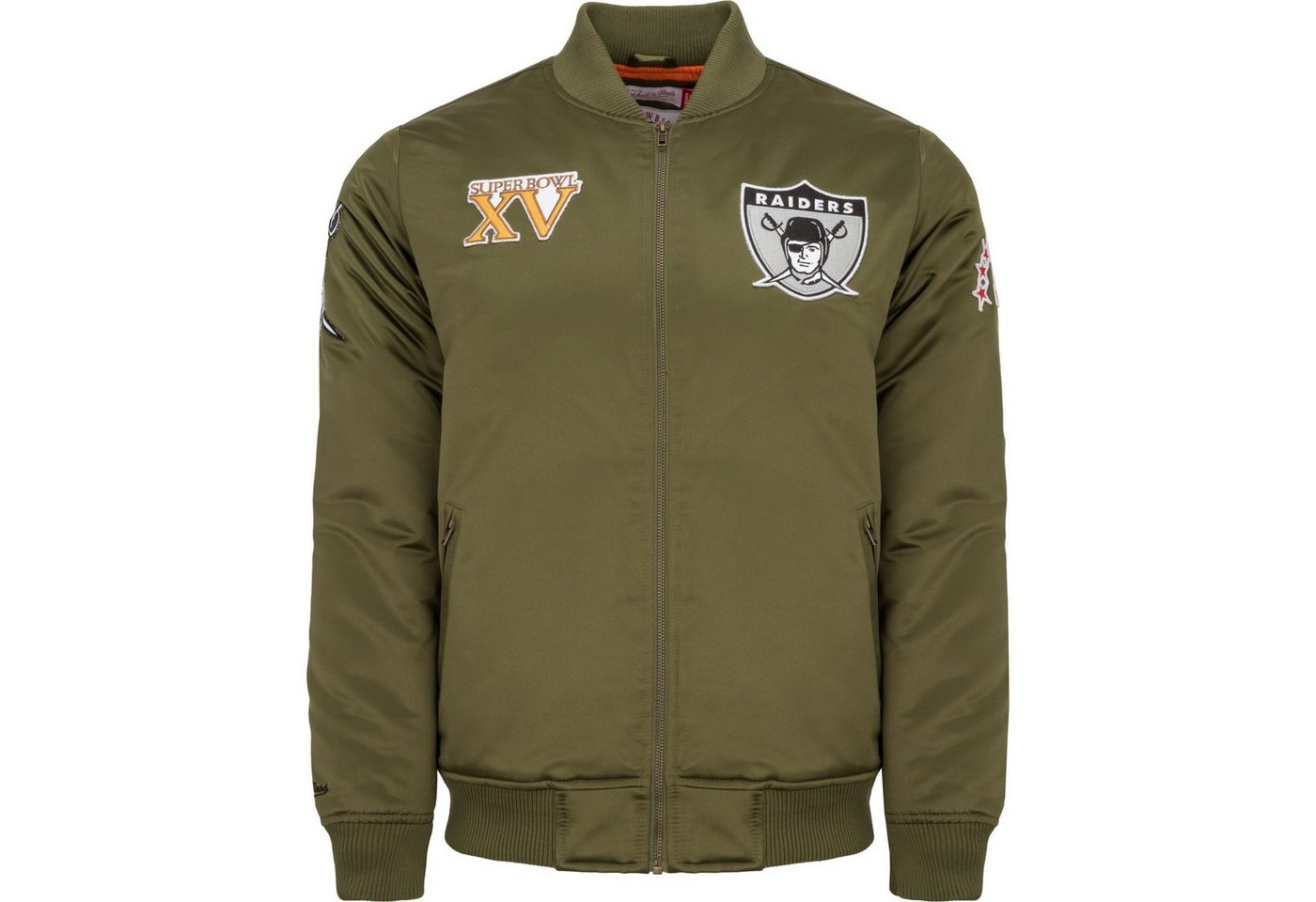 Mitchell & Ness Bomberjacke Satin PATCHES Las Vegas Raiders von Mitchell & Ness