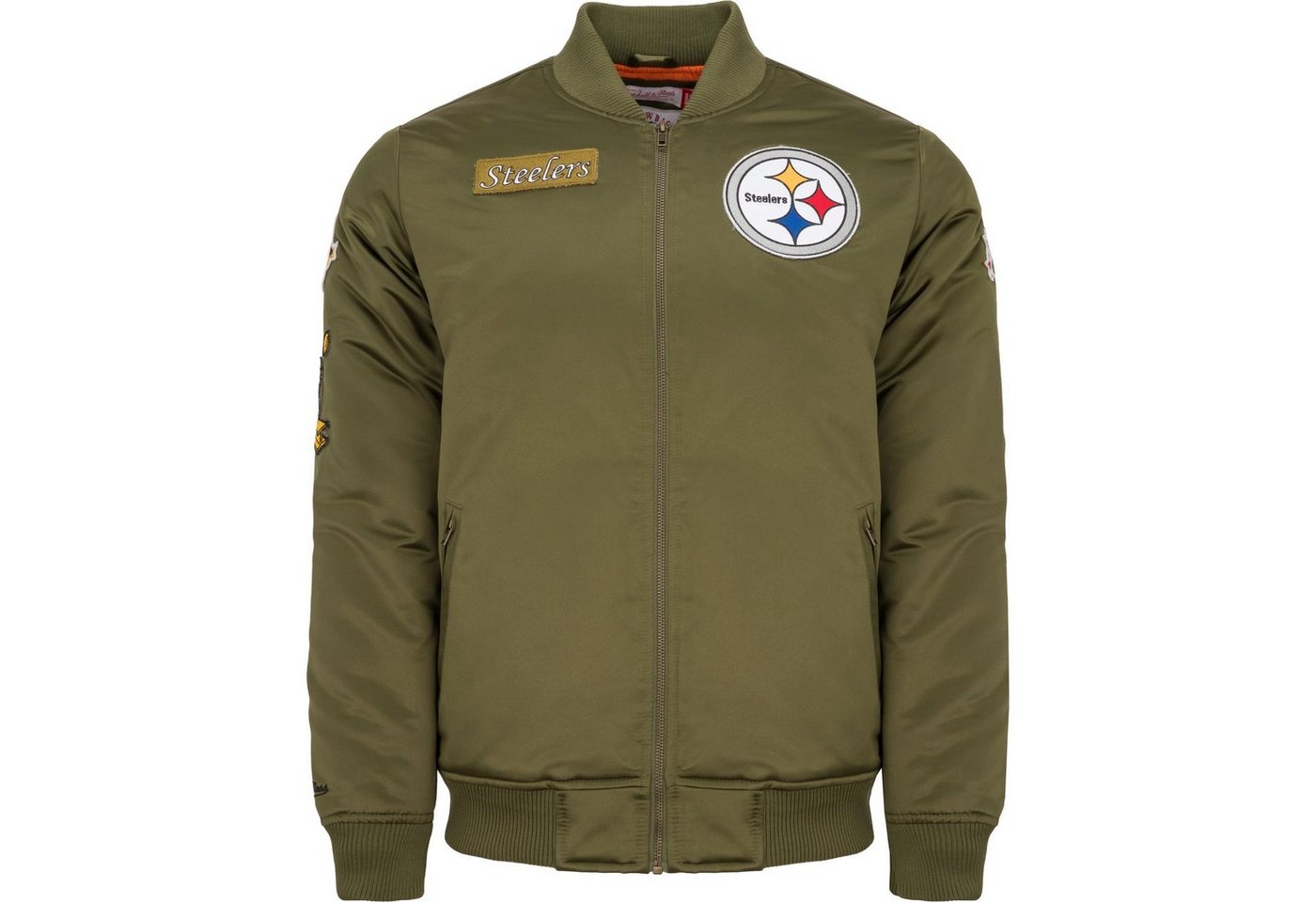 Mitchell & Ness Bomberjacke Satin PATCHES Pittsburgh Steelers von Mitchell & Ness