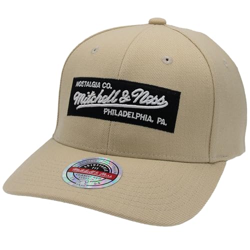 Mitchell & Ness Box Logo Classic Red Snapback - Khaki von Mitchell & Ness