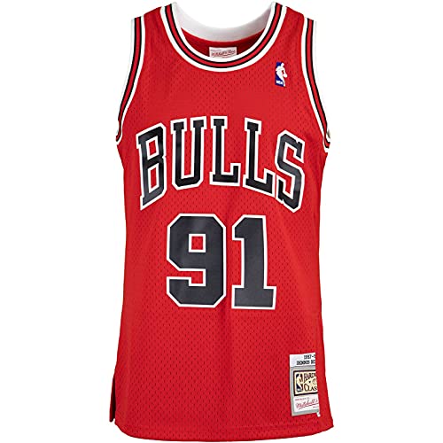Mitchell&Ness Canotta NBA Swingman Road Jersey Bulls 97 SMJYGS18154-CBUSCAR97DRD Dernnis Rodman col Rosso Rosso/XL von Mitchell & Ness