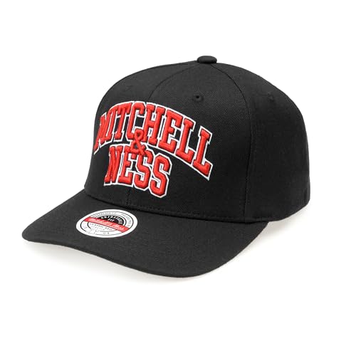 Mitchell & Ness Classic Red Arch Logo Snapback Baseballkappe, Schwarz/Rot von Mitchell & Ness