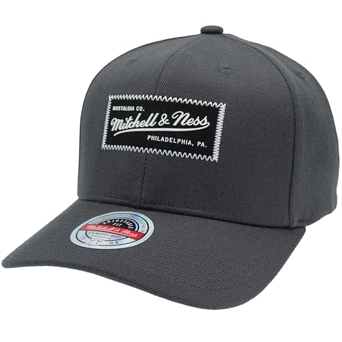Mitchell & Ness Classic Red Raised Rubber Logo Snapback Baseballkappe Cap, Charcoal von Mitchell & Ness