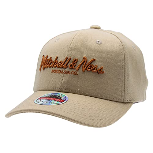 Mitchell & Ness Curved Classic Red Snapback - Metallic Pinscript - Khaki/Copper, OneSize von Mitchell & Ness