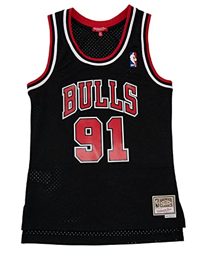 Mitchell & Ness Dennis Rodman #91 Chicago Bulls 1997-98 Swingman NBA Trikot Schwarz (Damen), XS von Mitchell & Ness