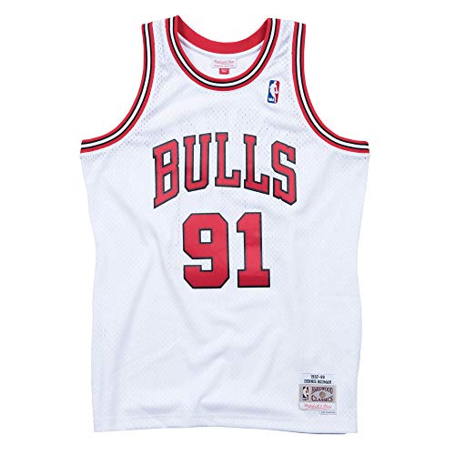 Mitchell & Ness M&N NBA Swingman Jersey 2.0 - CHI. Bulls 1997-98 D.Rodman #91, wht/red von Mitchell & Ness