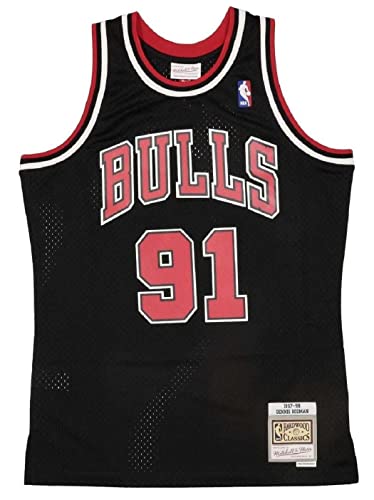 Mitchell & Ness Dennis Rodman #91 Chicago Bulls 1997-98 Youth Swingman NBA Trikot Schwarz, L (YTH) von Mitchell & Ness