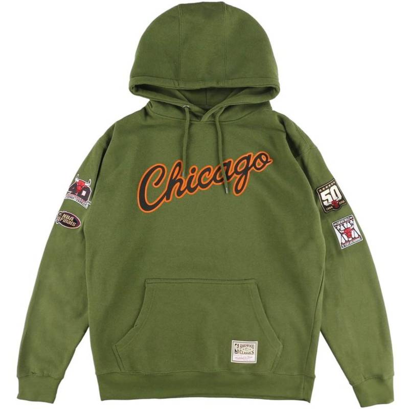 Mitchell & Ness Fleece Hoody - FLIGHT Chicago Bulls oliv von Mitchell & Ness