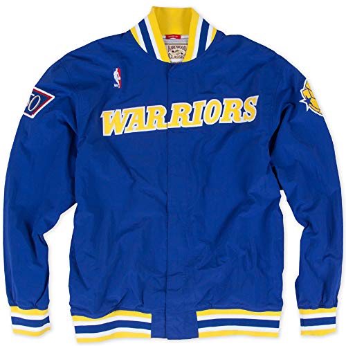 Mitchell & Ness Golden State Warriors NBA Authentic Warm Up Jacket Jacke Anorak Windbreaker von Mitchell & Ness