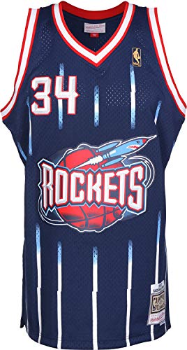 Mitchell & Ness Hakeem Olajuwon #34 Houston Rockets 1996-97 Swingman NBA Trikot Navy, M von Mitchell & Ness