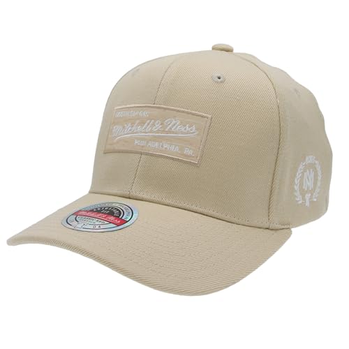 Mitchell & Ness Heather Box Logo Classic Red Snapback - OB, Khaki von Mitchell & Ness