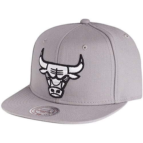 Mitchell & Ness Herren Caps/Snapback Cap Black & White Logo Series Grau Verstellbar von Mitchell & Ness