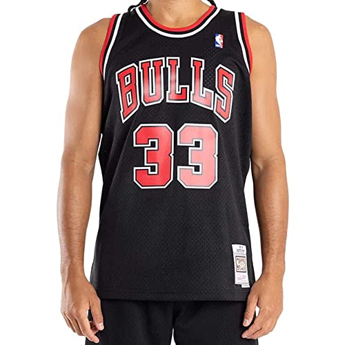 Mitchell & Ness Herren Chicago Bulls Bluse, S. Pippen #33, Black, XXL EU von Mitchell & Ness