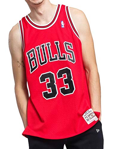 Mitchell & Ness Herren Chicago Bulls Bluse, S. Pippen #33, Red, L EU von Mitchell & Ness