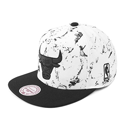 Mitchell & Ness Herren Snapback Caps White and Black Marble Chicago Bulls weiß one Size von Mitchell & Ness