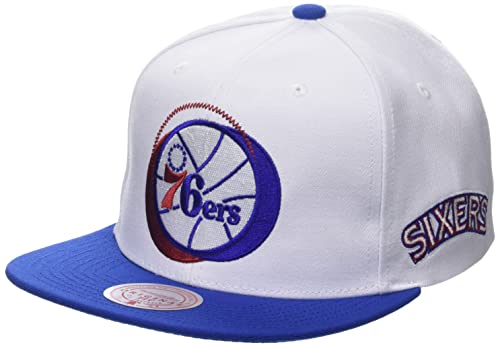 Mitchell & Ness Logo Blur Snapback Cap Philadelphia 76ers White/Blue von Mitchell & Ness