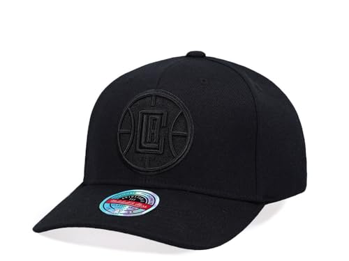 Mitchell & Ness Los Angeles Clippers Black On Black Logo Classic Red Snapback Cap von Mitchell & Ness