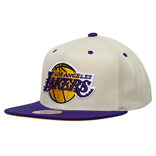 Mitchell & Ness Herren Snapback, Cremefarben/Violett, Einheitsgröße von Mitchell & Ness