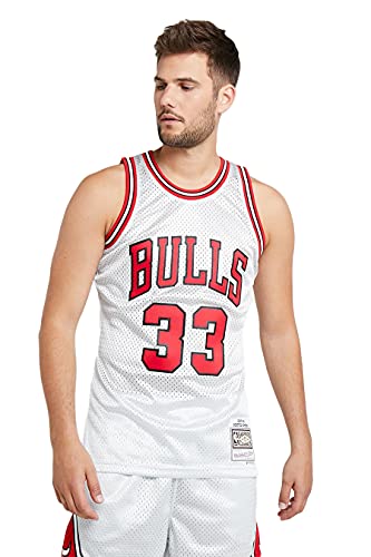 Mitchell and Ness M&N NBA Swingman Jersey 2.0 CHI. Bulls - Scottie Pippen #33, White von Mitchell & Ness