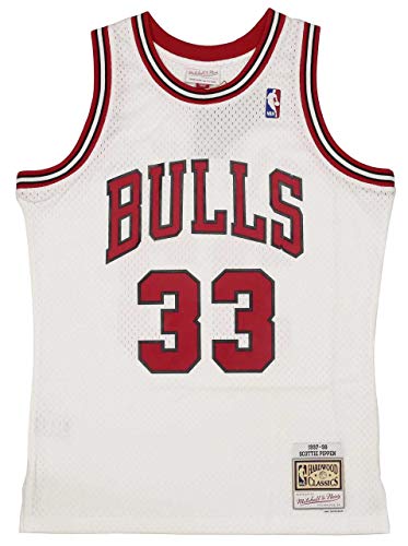 Mitchell and Ness M&N NBA Swingman Jersey 2.0 CHI. Bulls - Scottie Pippen #33, White von Mitchell & Ness