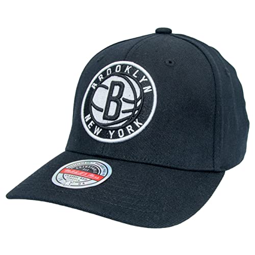 Mitchell & Ness NBA/HWC Team Ground 2.0 Classic Red Curved Snapback - Brooklyn Nets, Schwarz von Mitchell & Ness