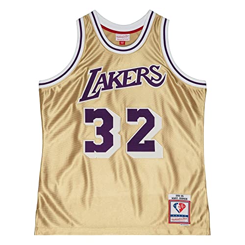 Mitchell & Ness NBA 75th Anniversary Swingman Jersey - #32 M. Johnson - LOS Angeles Lakers, Gold, XL von Mitchell & Ness