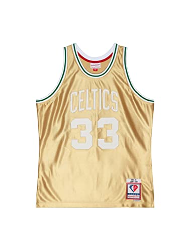 Mitchell & Ness NBA 75th Anniversary Swingman Jersey - #33 L. Bird - Boston Celtics, Gold, M von Mitchell & Ness