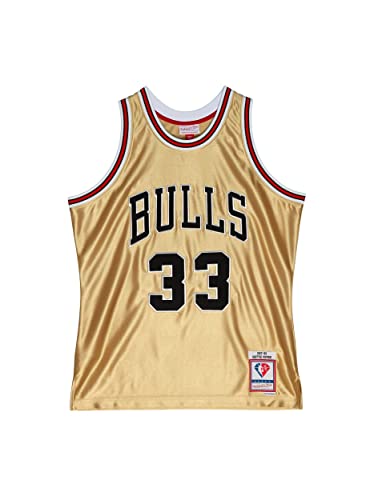 Mitchell & Ness NBA 75th Anniversary Swingman Jersey - #33 S. Pippen - Chicago Bulls, Gold, XXL von Mitchell & Ness