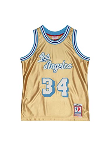 Mitchell & Ness NBA 75th Anniversary Swingman Jersey - #34 S. O'Neal - LA Lakers, Gold, M von Mitchell & Ness