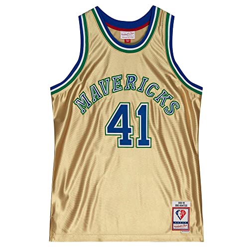 Mitchell & Ness NBA 75th Anniversary Swingman Jersey - #41 D. Nowitzki - Dallas Mavericks, Gold, M von Mitchell & Ness