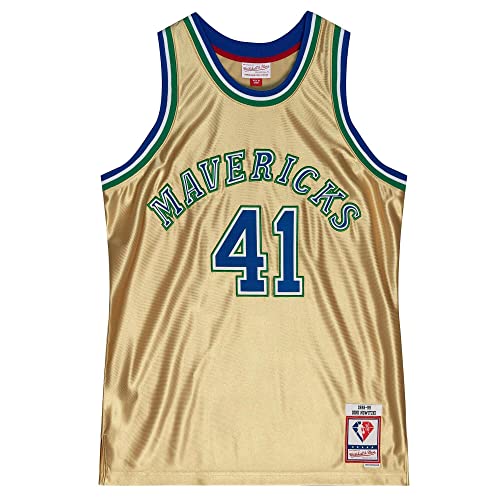 Mitchell & Ness NBA 75th Anniversary Swingman Jersey - #41 D. Nowitzki - Dallas Mavericks, Gold, XXL von Mitchell & Ness
